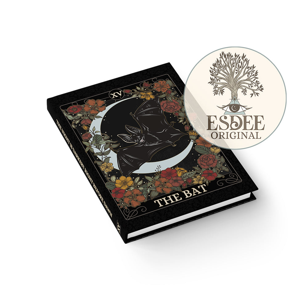 The Bat Custom Tarot Card Hardcover Notebook. Bat Familiar Grimoire - Esdee