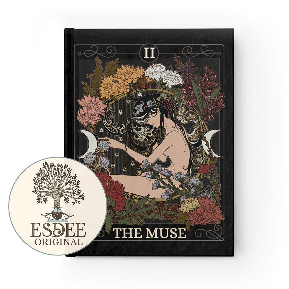 The Muse Custom Tarot Card Hardcover Notebook. High Priestess Grimoire - Esdee