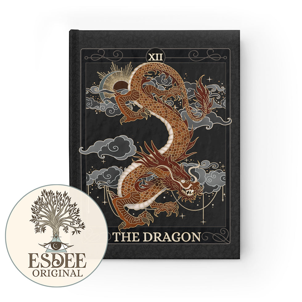 The Dragon Custom Tarot Card Hardcover Notebook. Mystical Grimoire - Esdee