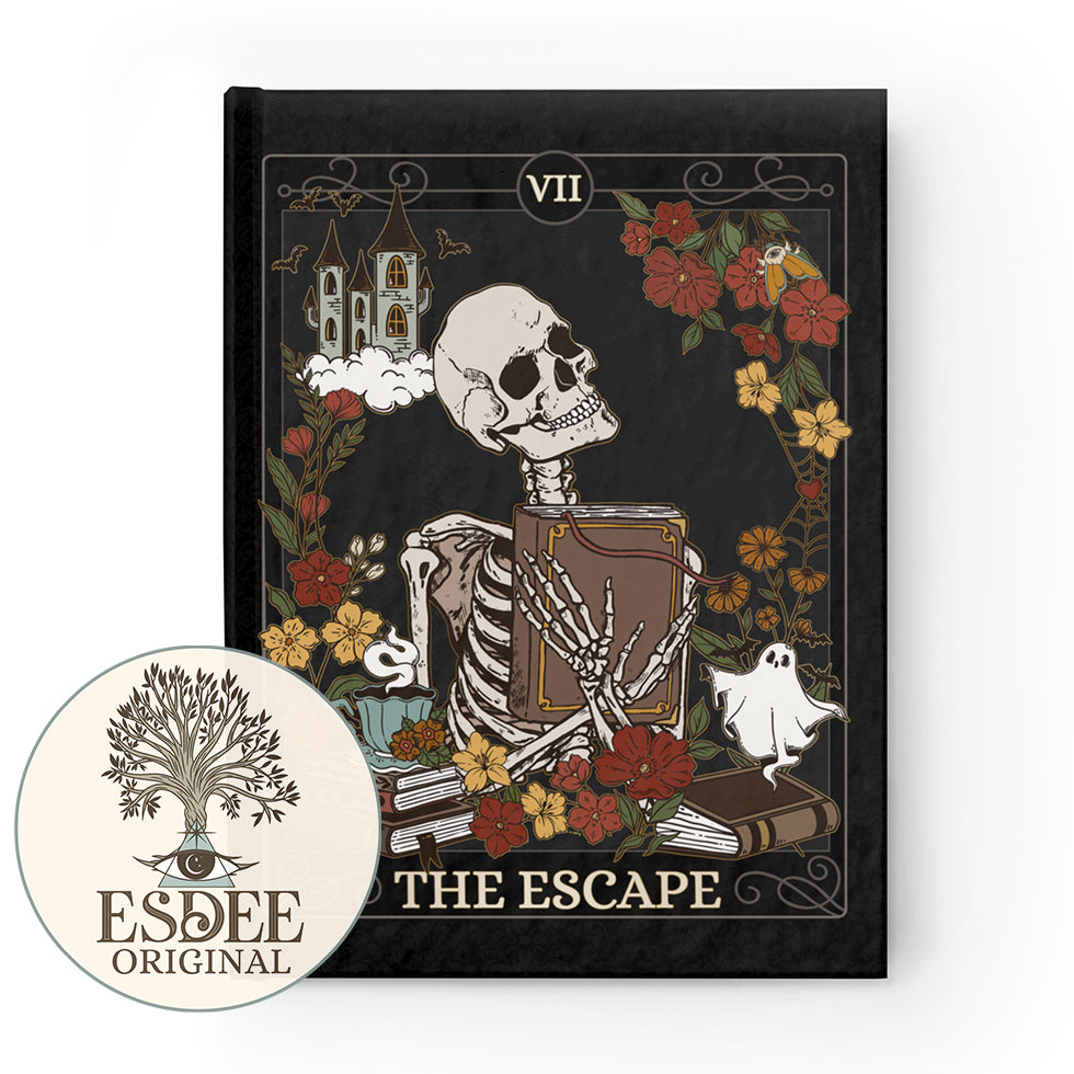 The Escape Custom Tarot Card Notebook, Skeleton Reader Grimoire - Esdee