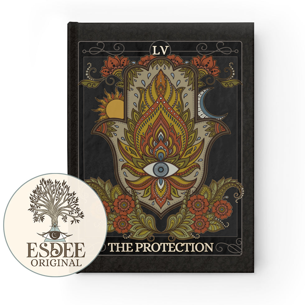 The Protection Custom Tarot Card Notebook. Hamsa Evil Eye Grimoire - Esdee