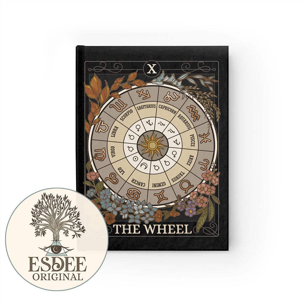 The Wheel Custom Tarot Card Hardcover Notebook. Wheel of Year Grimoire - Esdee