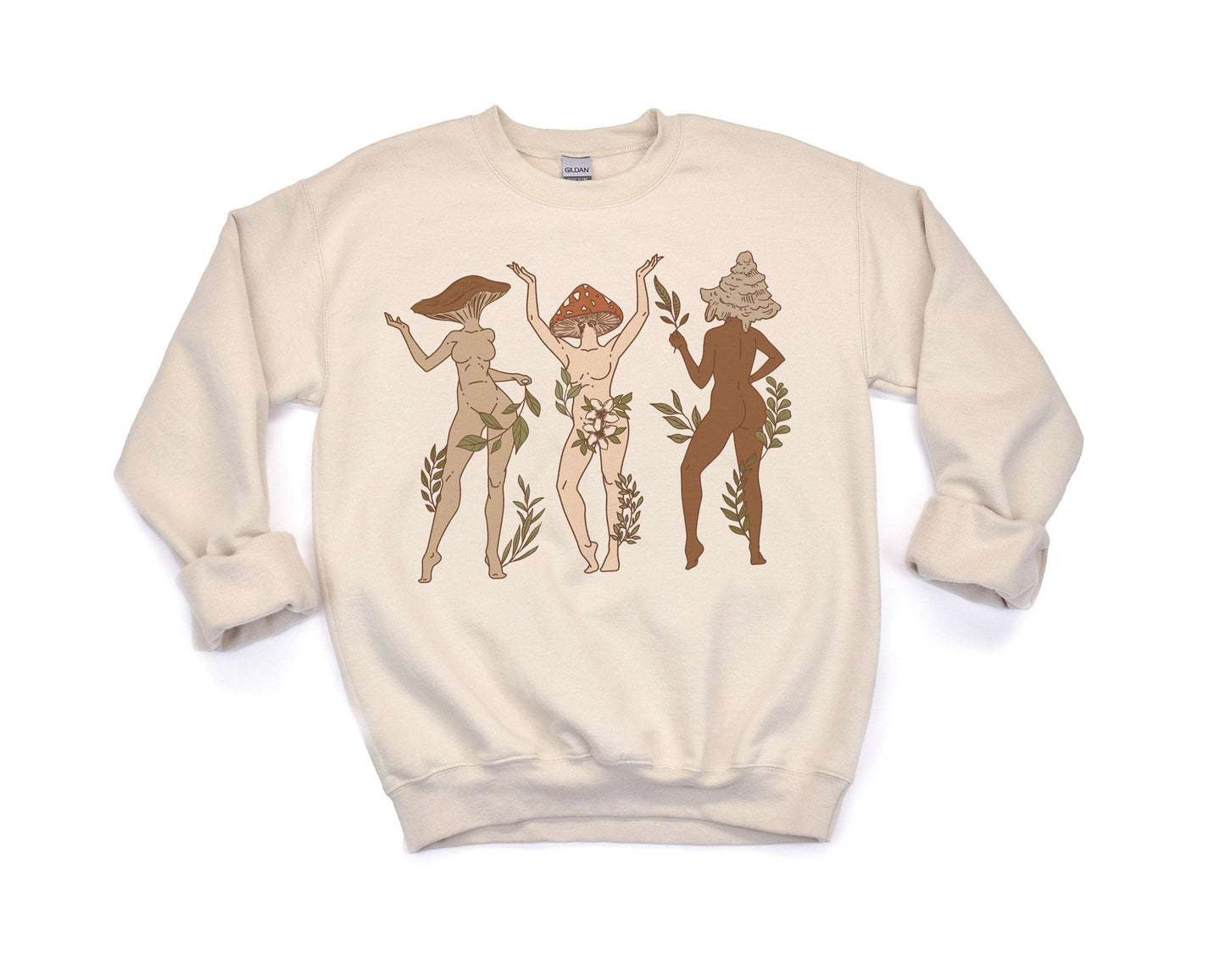 Mushroom Ladies Color Crewneck Sweatshirt - Esdee