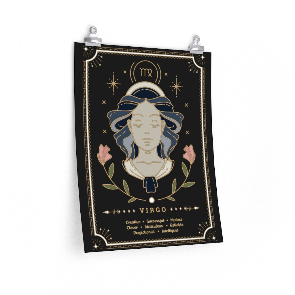 Virgo Vintage Zodiac Sign Poster Art Print Esdee