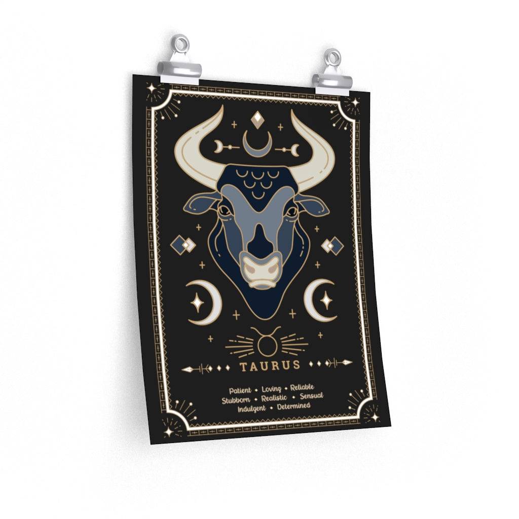 Taurus Vintage Zodiac Sign Poster Art Print Esdee