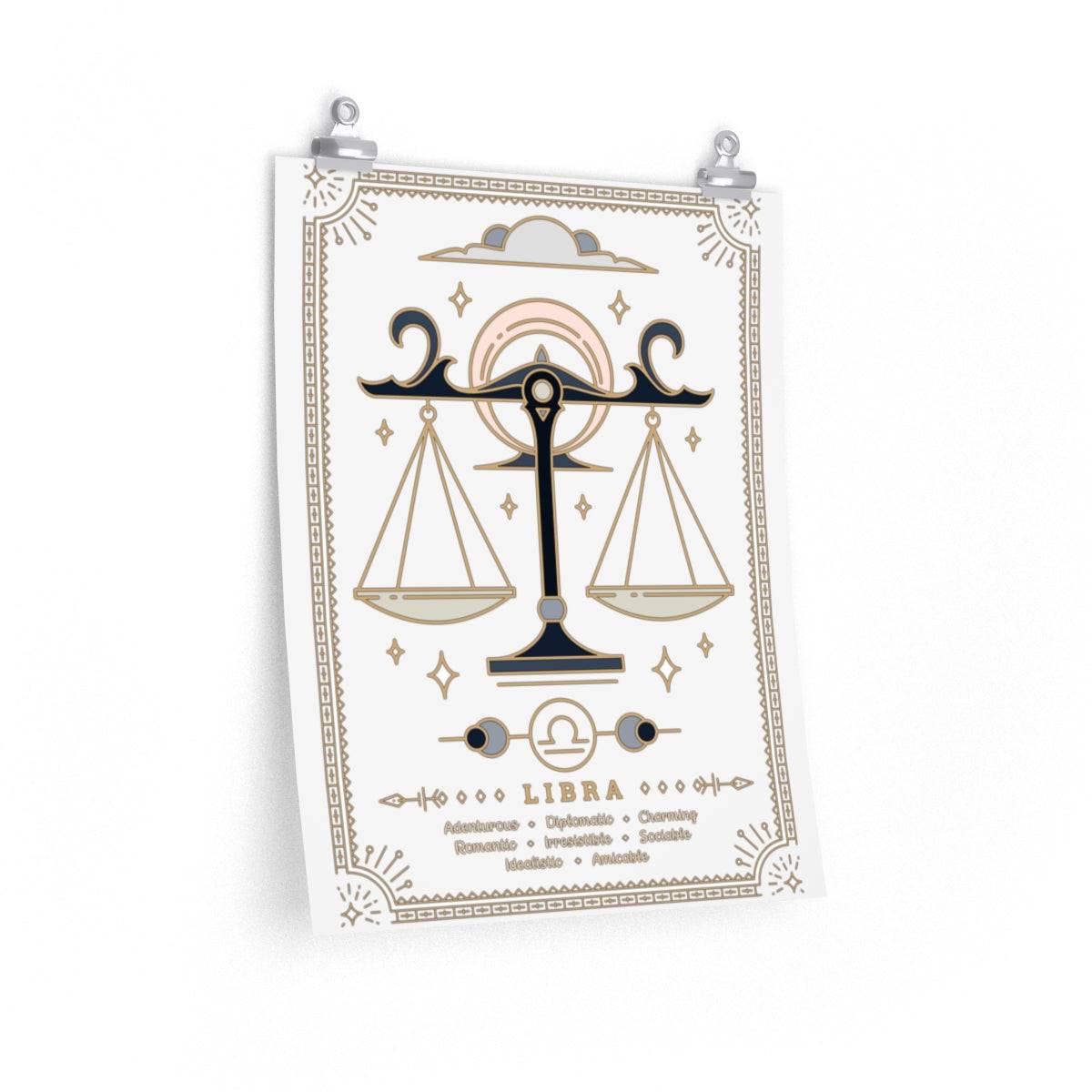 Libra Vintage Zodiac Sign Poster Art Print Esdee
