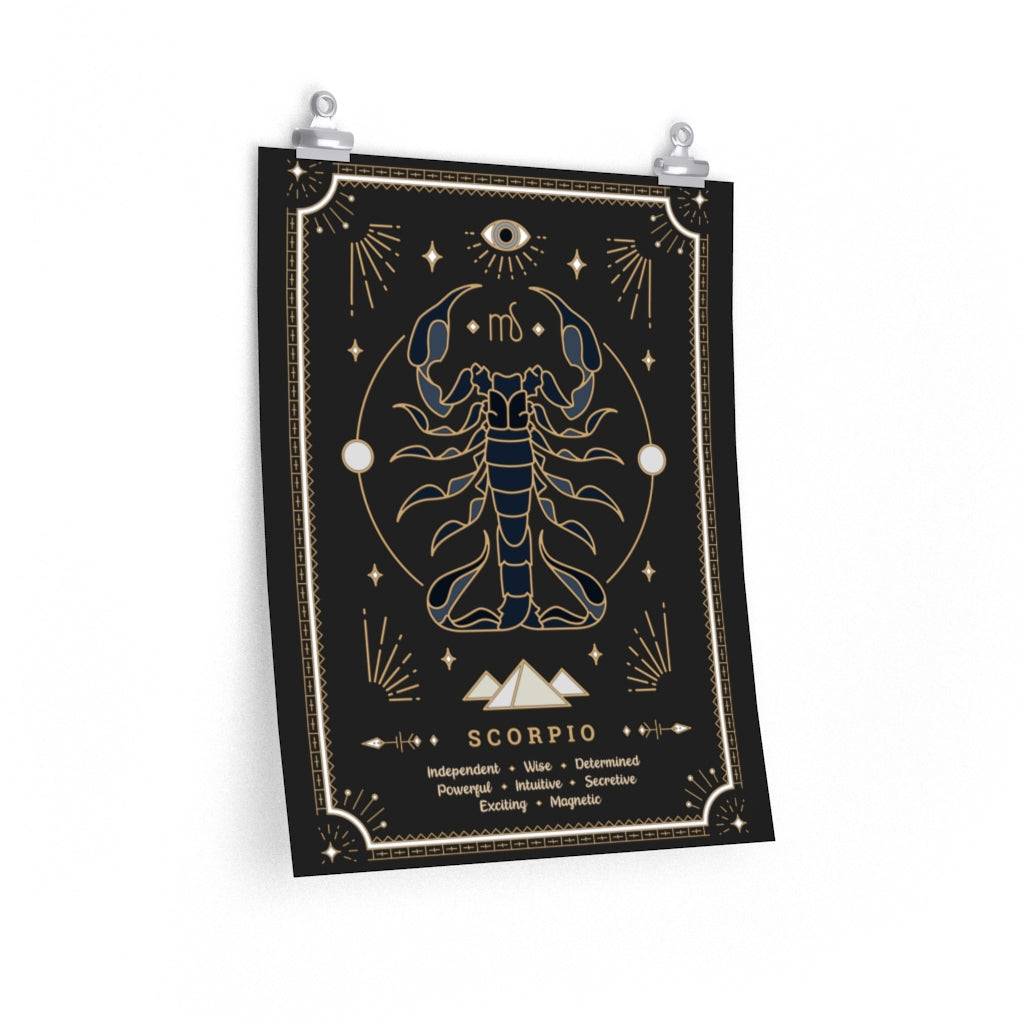 Scorpio Vintage Zodiac Sign Poster Art Print Esdee
