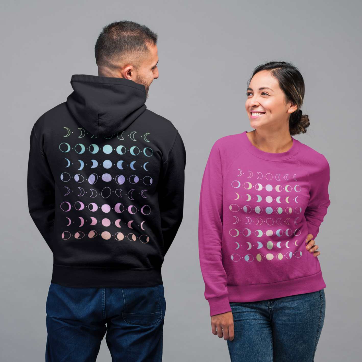 Moon Phases Hooded Sweatshirt Esdee
