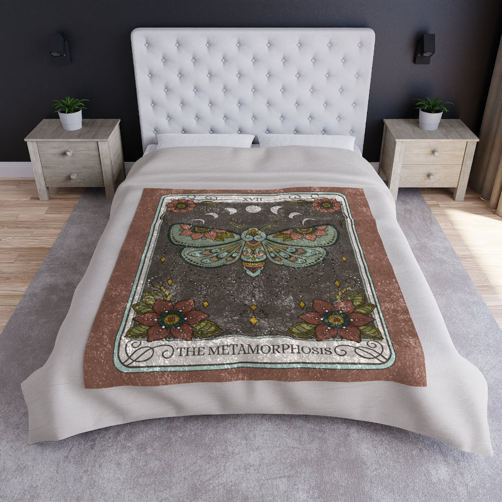The Metamorphosis Tarot Card Crushed Velvet Blanket