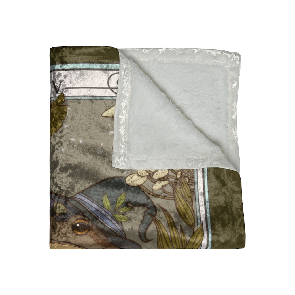 The Frog Tarot Card Crushed Velvet Blanket