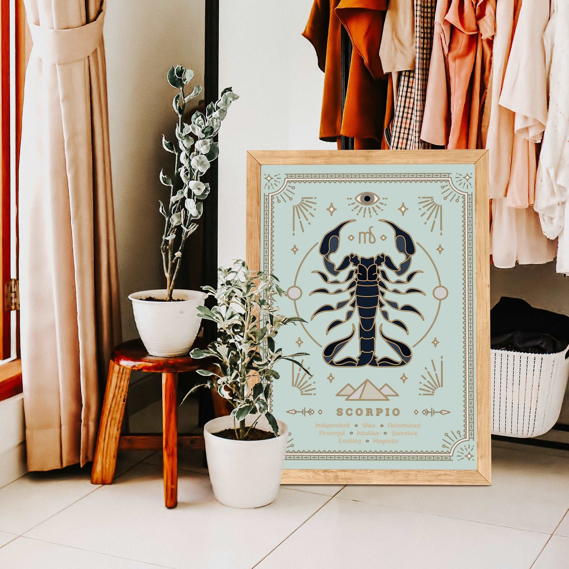 Scorpio Vintage Zodiac Sign Poster Art Print Esdee