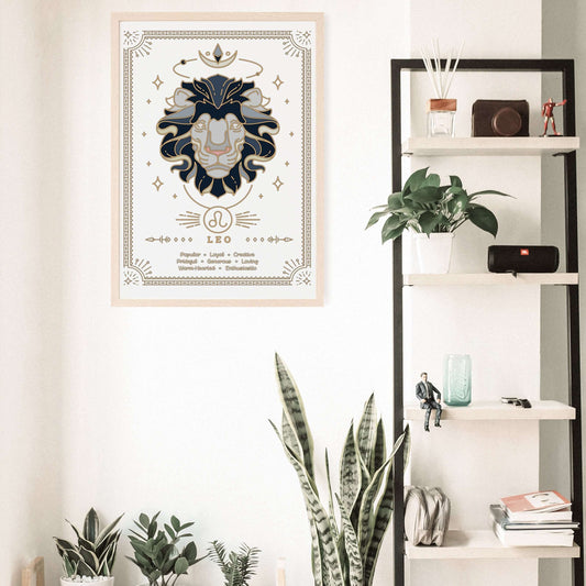 Leo Vintage Zodiac Sign Poster Art Print Esdee