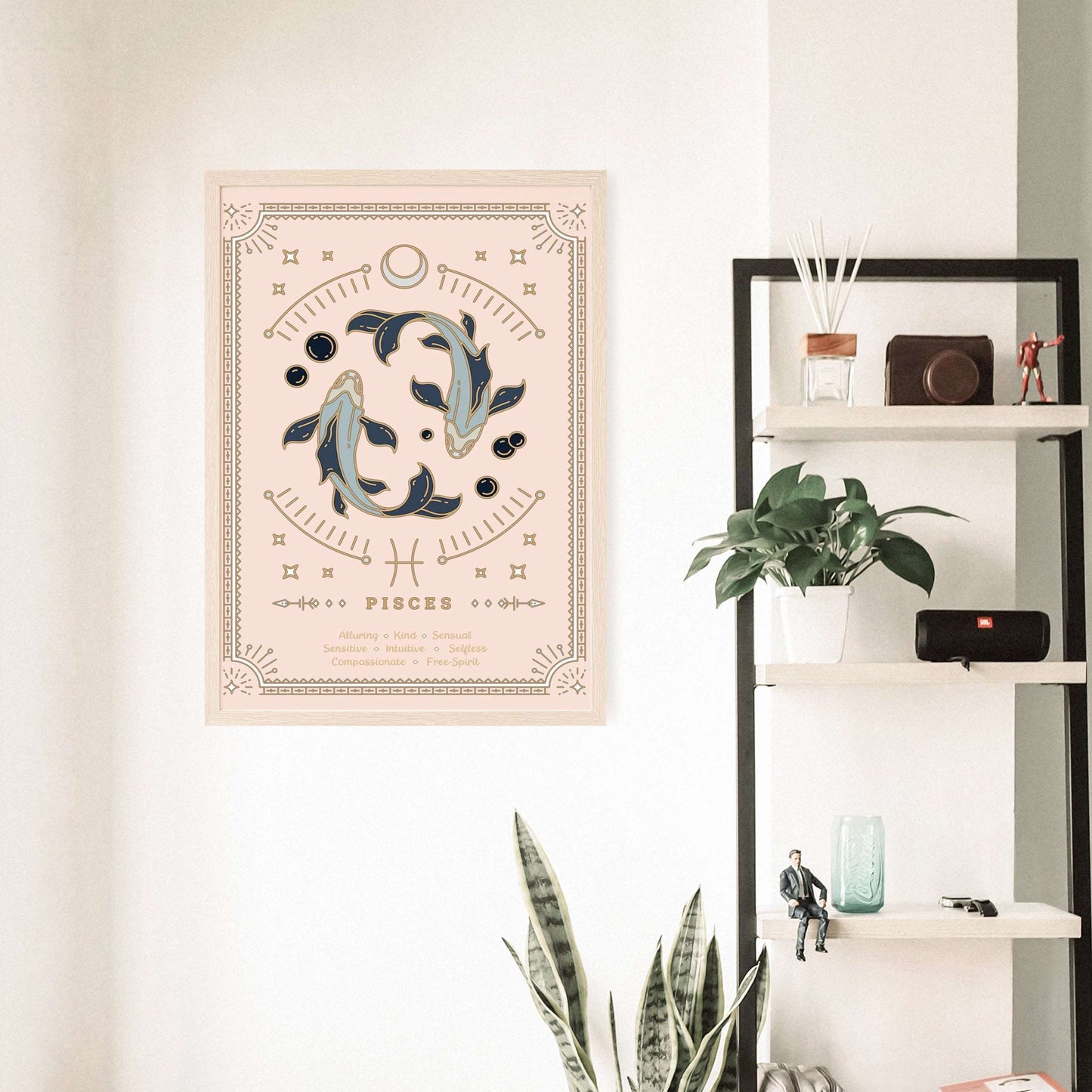 Pisces Vintage Zodiac Sign Poster Art Print Esdee