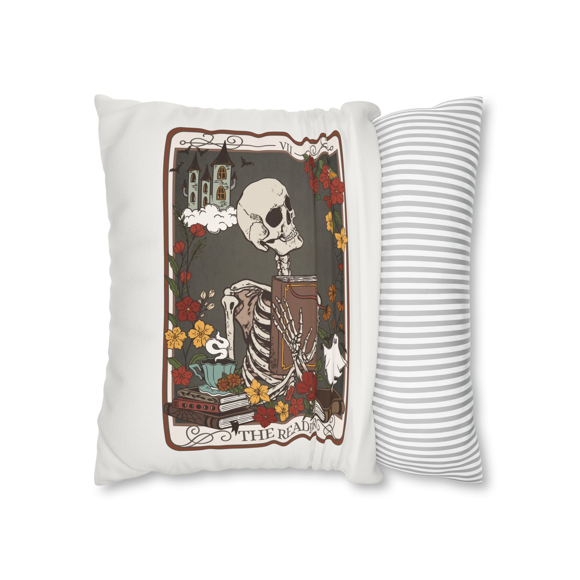 The Reader Tarot Card Faux Suede Square Pillow Case - Esdee