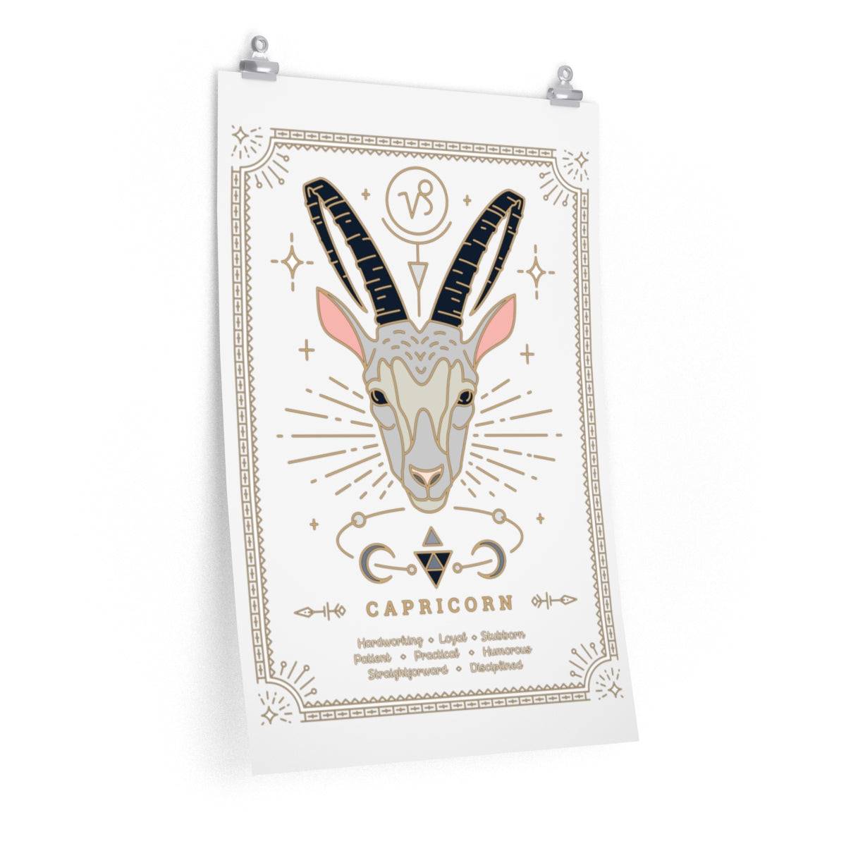 Capricorn Vintage Zodiac Sign Poster Art Print Esdee