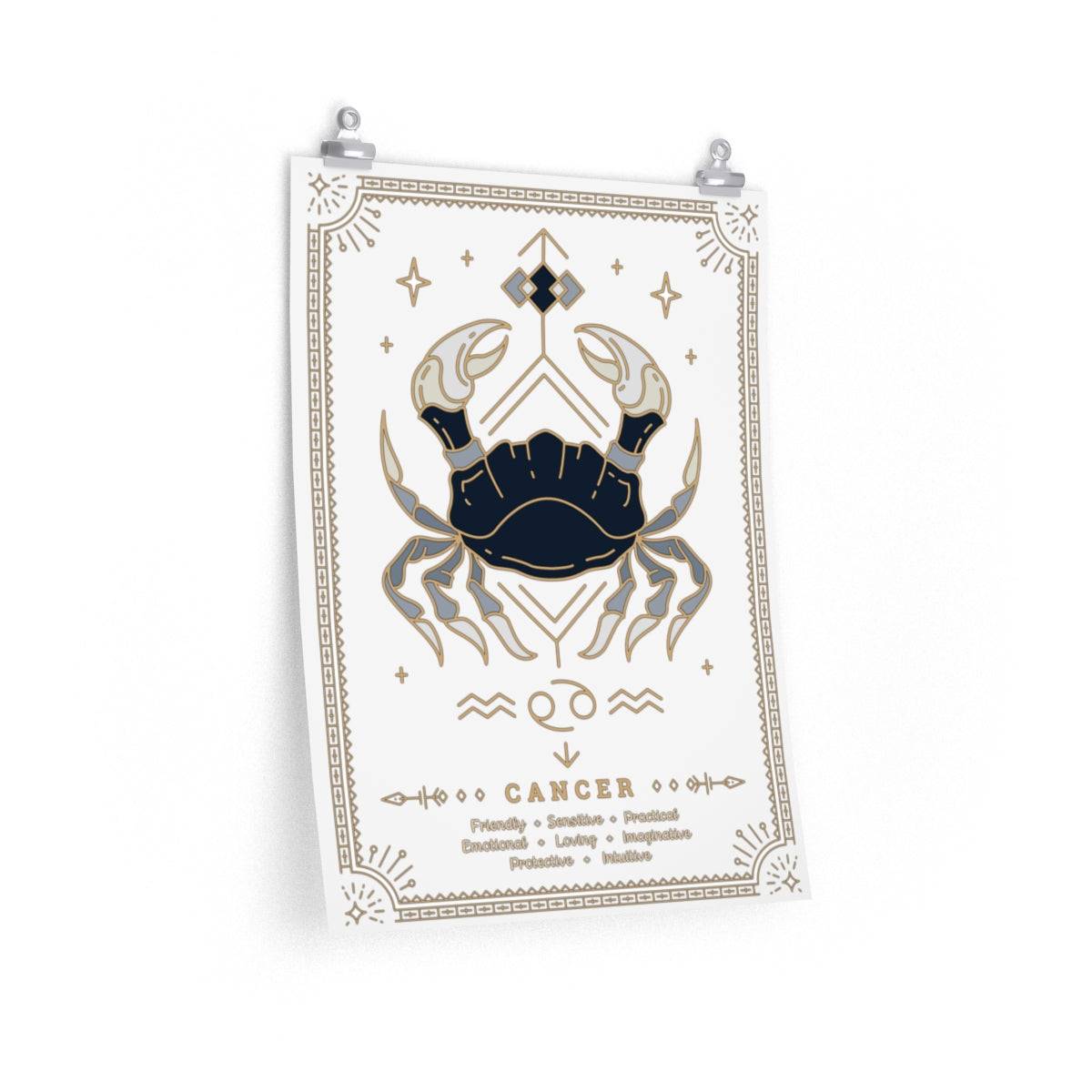 Cancer Vintage Zodiac Sign Poster Art Print Esdee