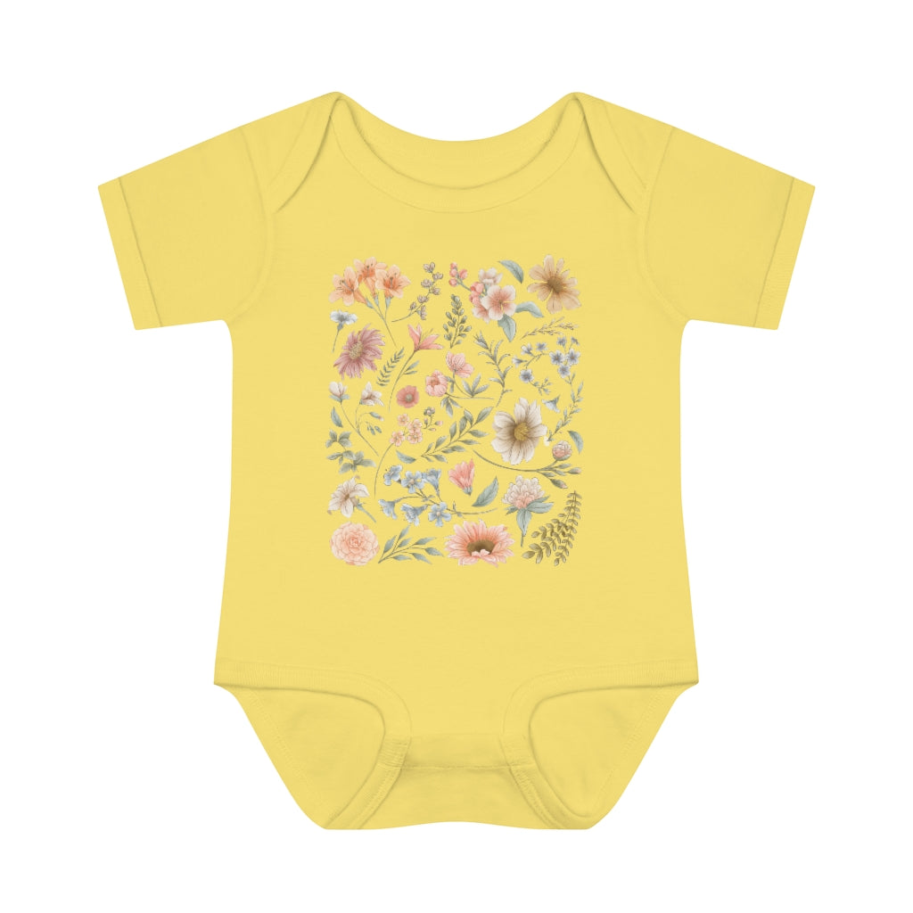 Pretty Botanical Infant Baby Bodysuit - Esdee