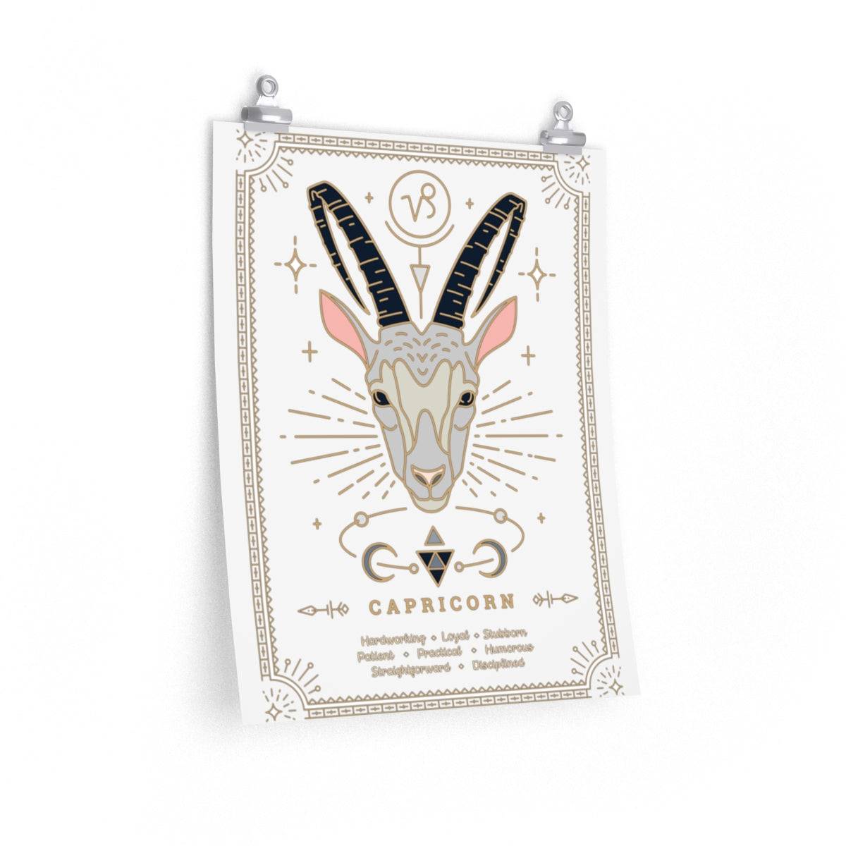 Capricorn Vintage Zodiac Sign Poster Art Print Esdee