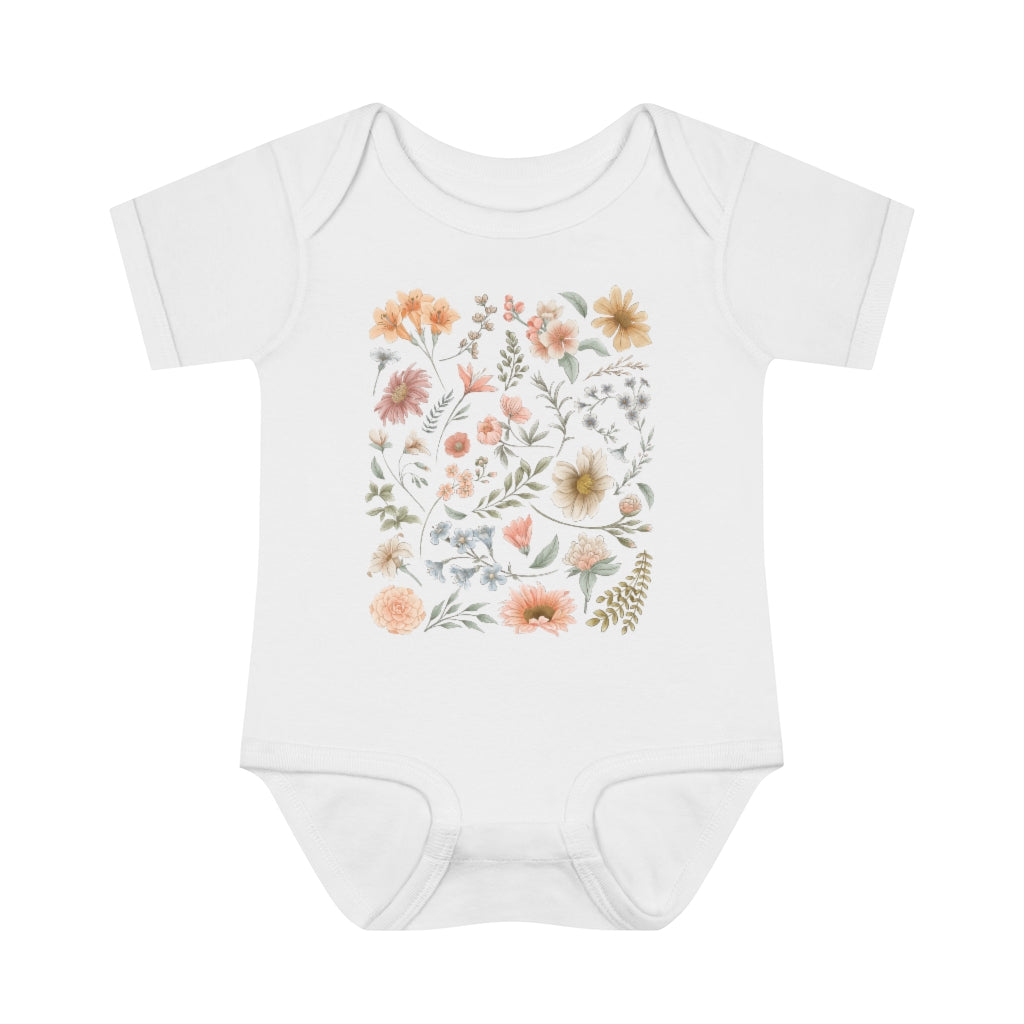 Pretty Botanical Infant Baby Bodysuit - Esdee