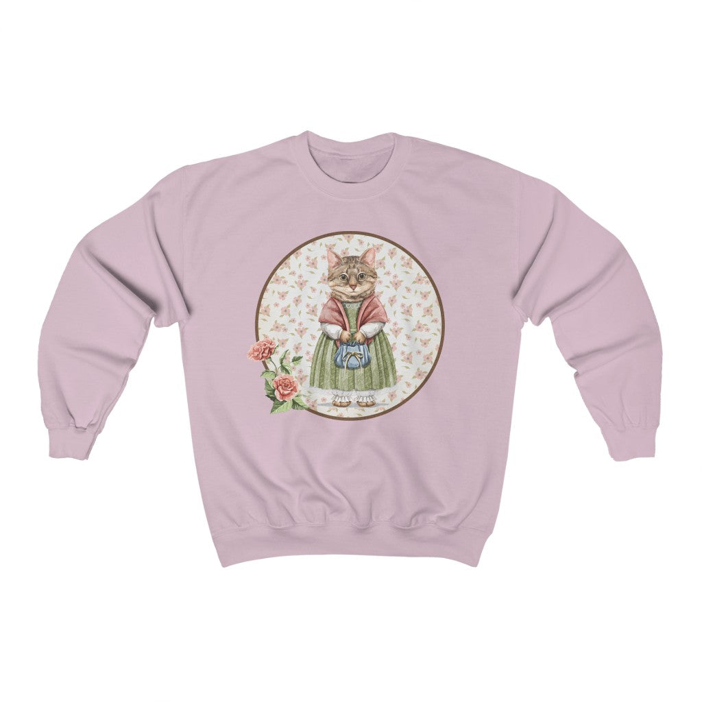 Vintage Cottagecore Cat Crewneck Sweatshirt - Esdee