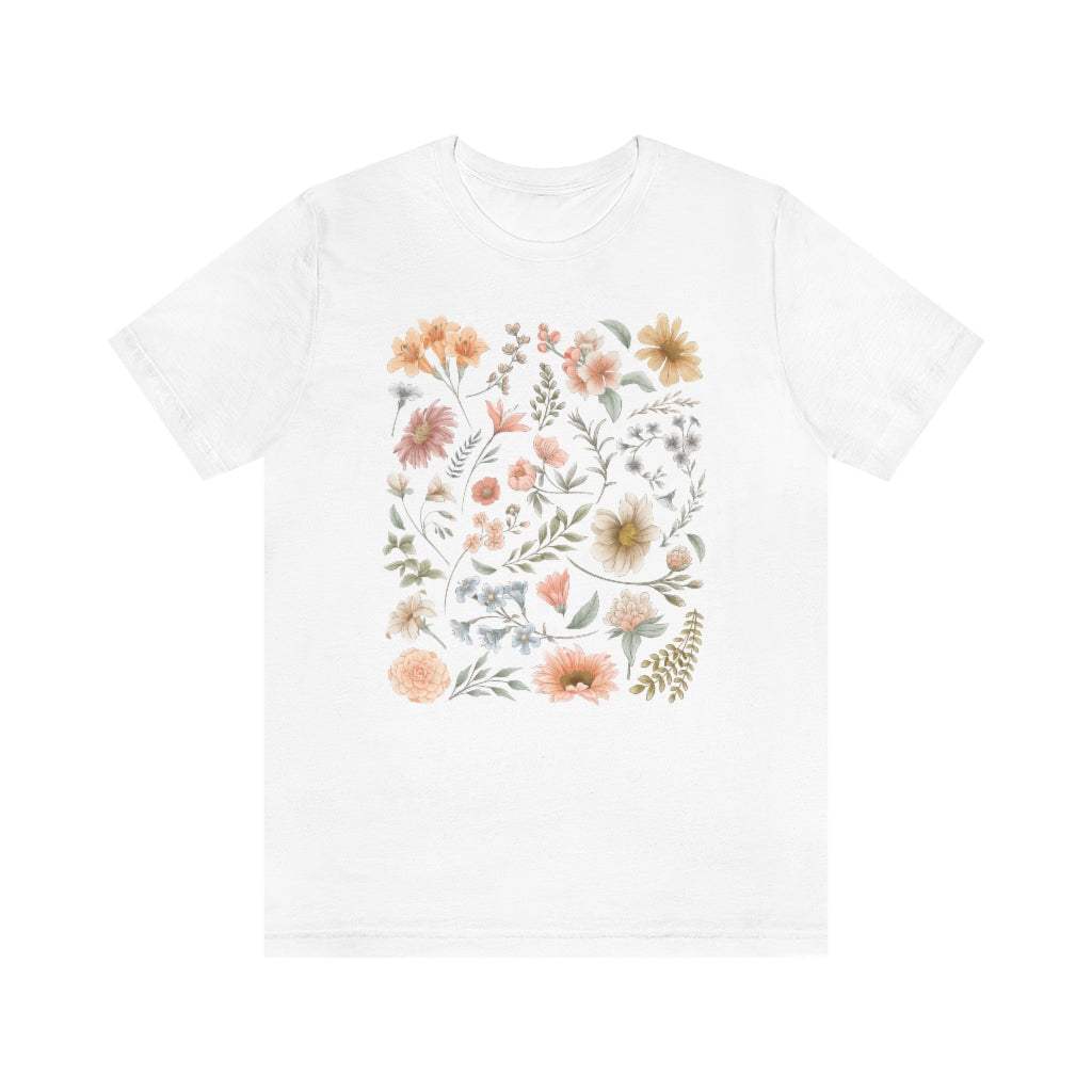 Pastel Floral Unisex Short Sleeve Tee - Esdee