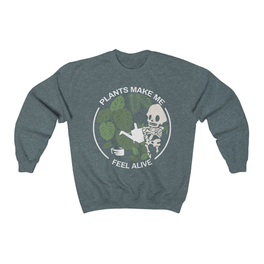 Plants Make Me Feel Alive Crewneck Sweatshirt - Esdee