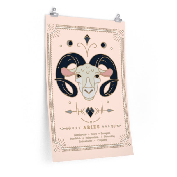 Aries Vintage Zodiac Sign Poster Art Print Esdee