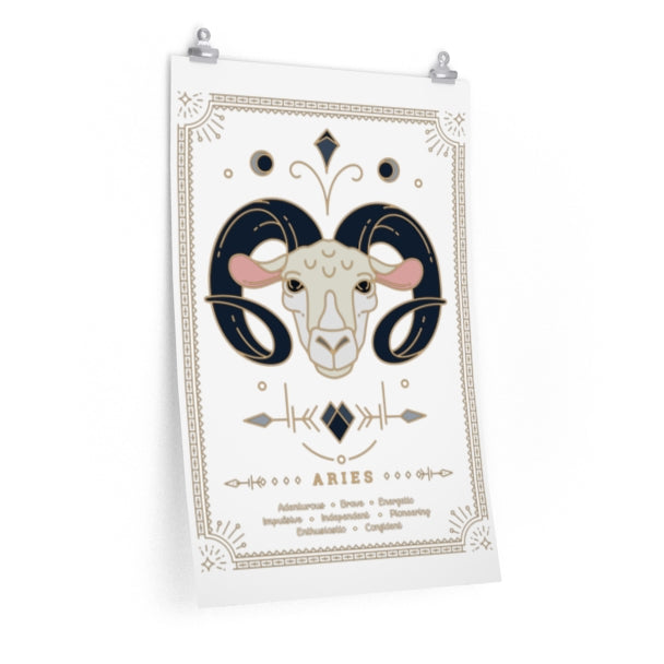 Aries Vintage Zodiac Sign Poster Art Print Esdee