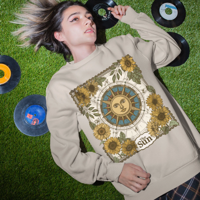 The Sun Tarot Card Crewneck Sweatshirt - Esdee