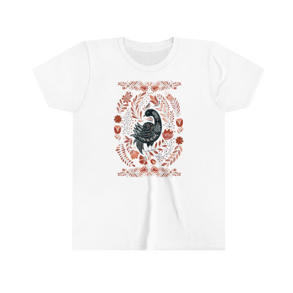 Folk Art Bird Youth Short Sleeve Tee - Esdee