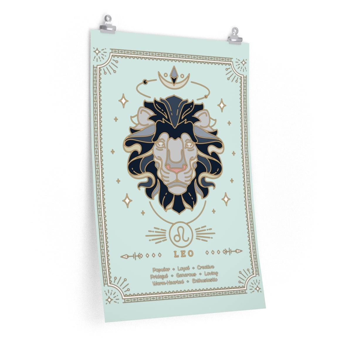 Leo Vintage Zodiac Sign Poster Art Print Esdee