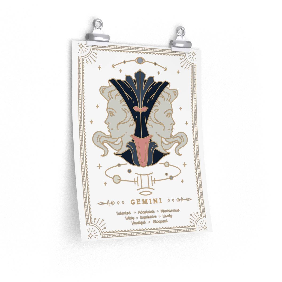 Gemini Vintage Zodiac Sign Poster Art Print Esdee
