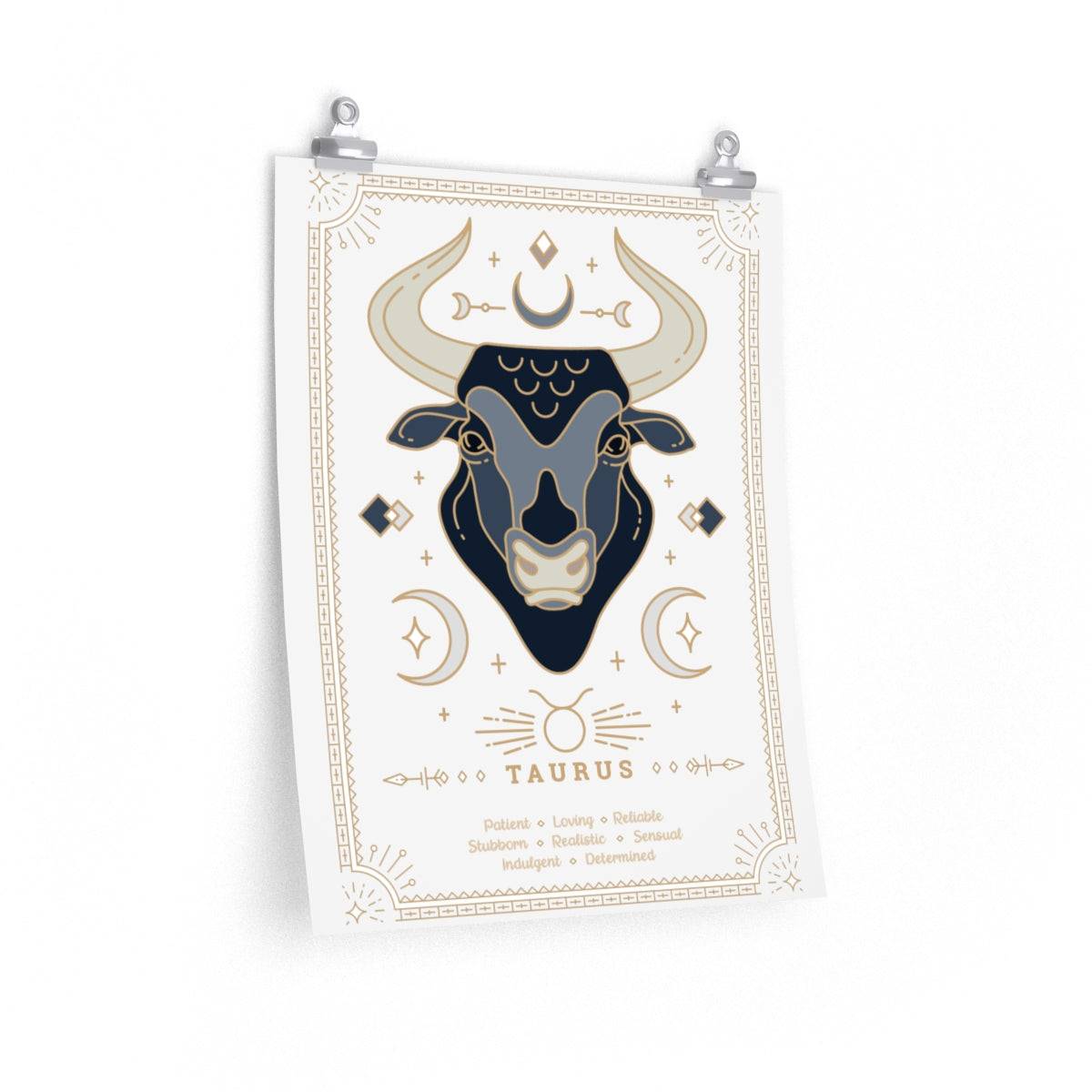 Taurus Vintage Zodiac Sign Poster Art Print Esdee