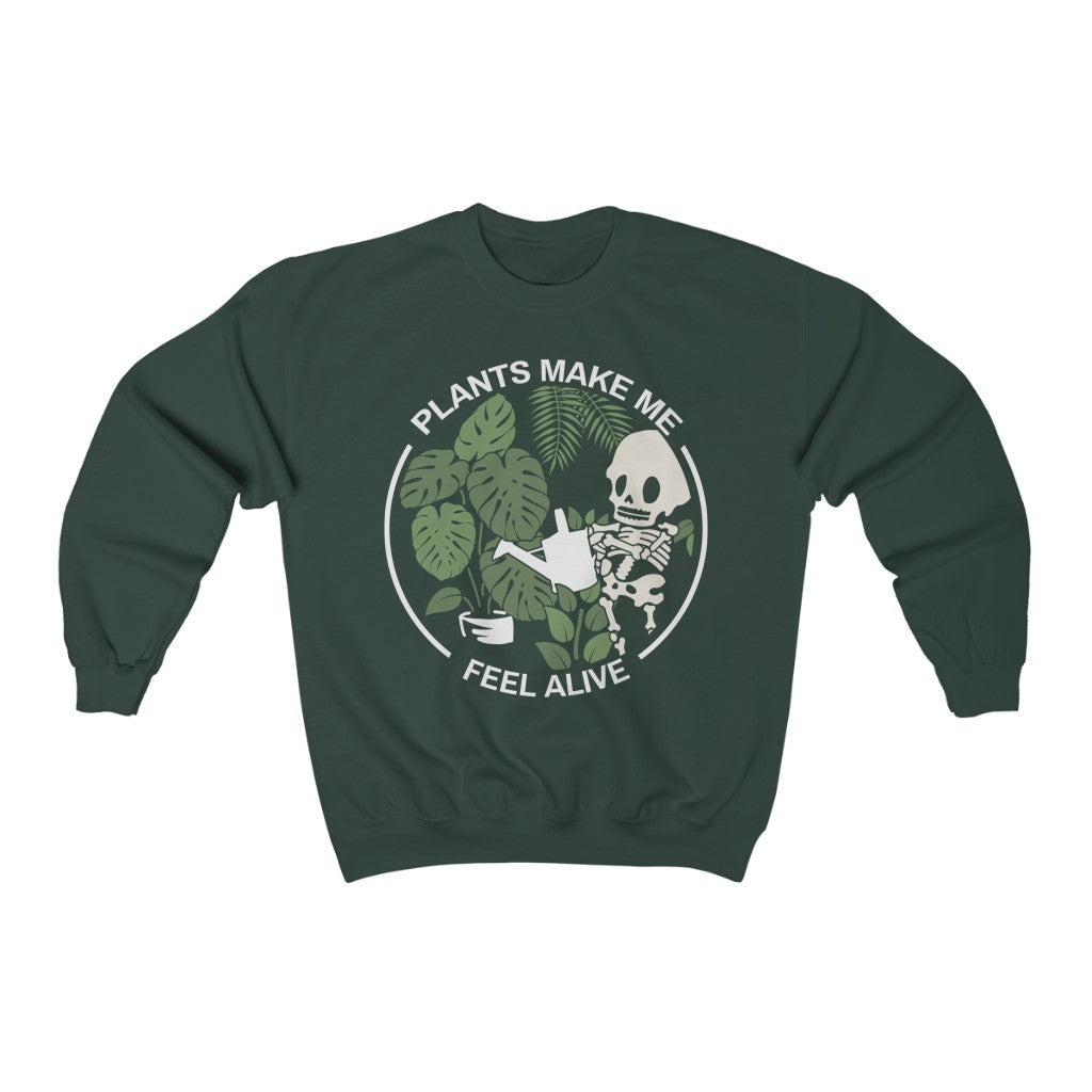 Plants Make Me Feel Alive Crewneck Sweatshirt - Esdee