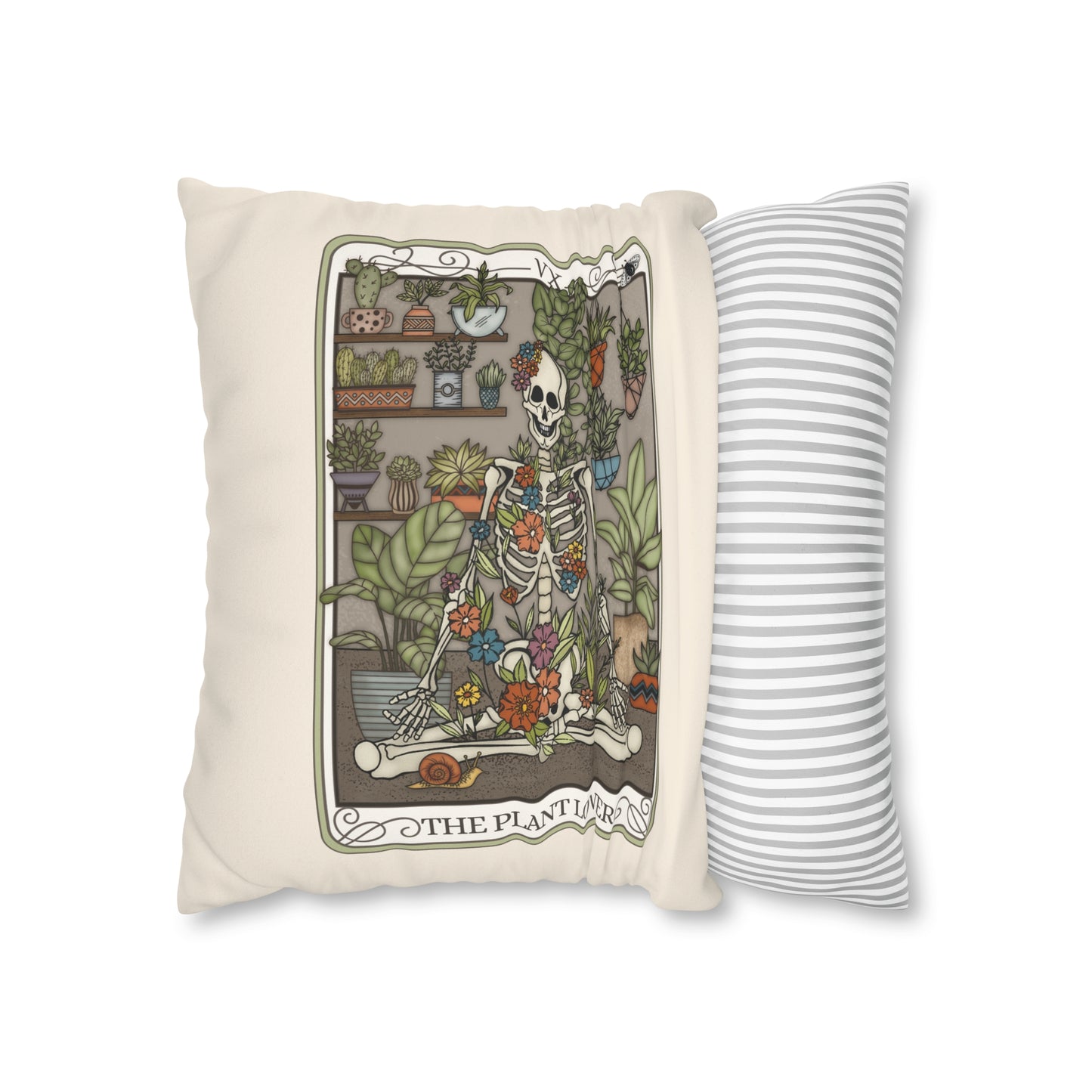 Plant Lover Tarot Card Faux Suede Square Pillow Case - Esdee