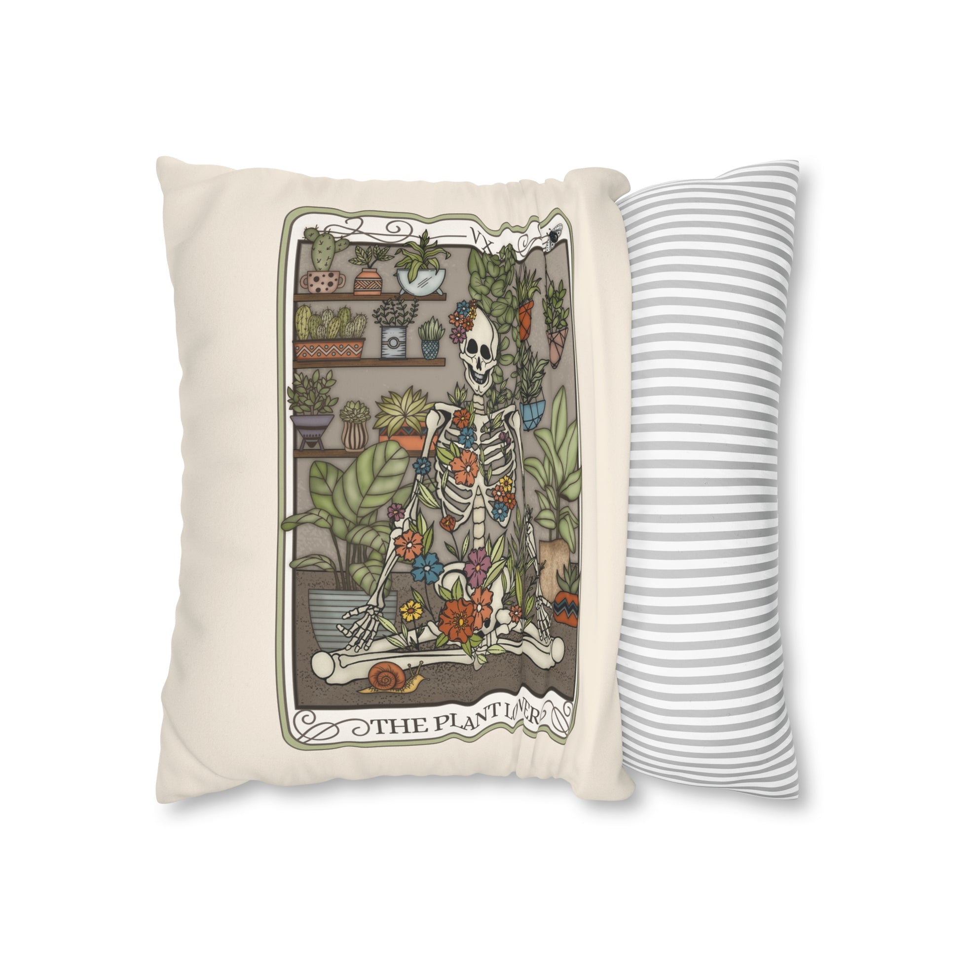 Plant Lover Tarot Card Faux Suede Square Pillow Case - Esdee