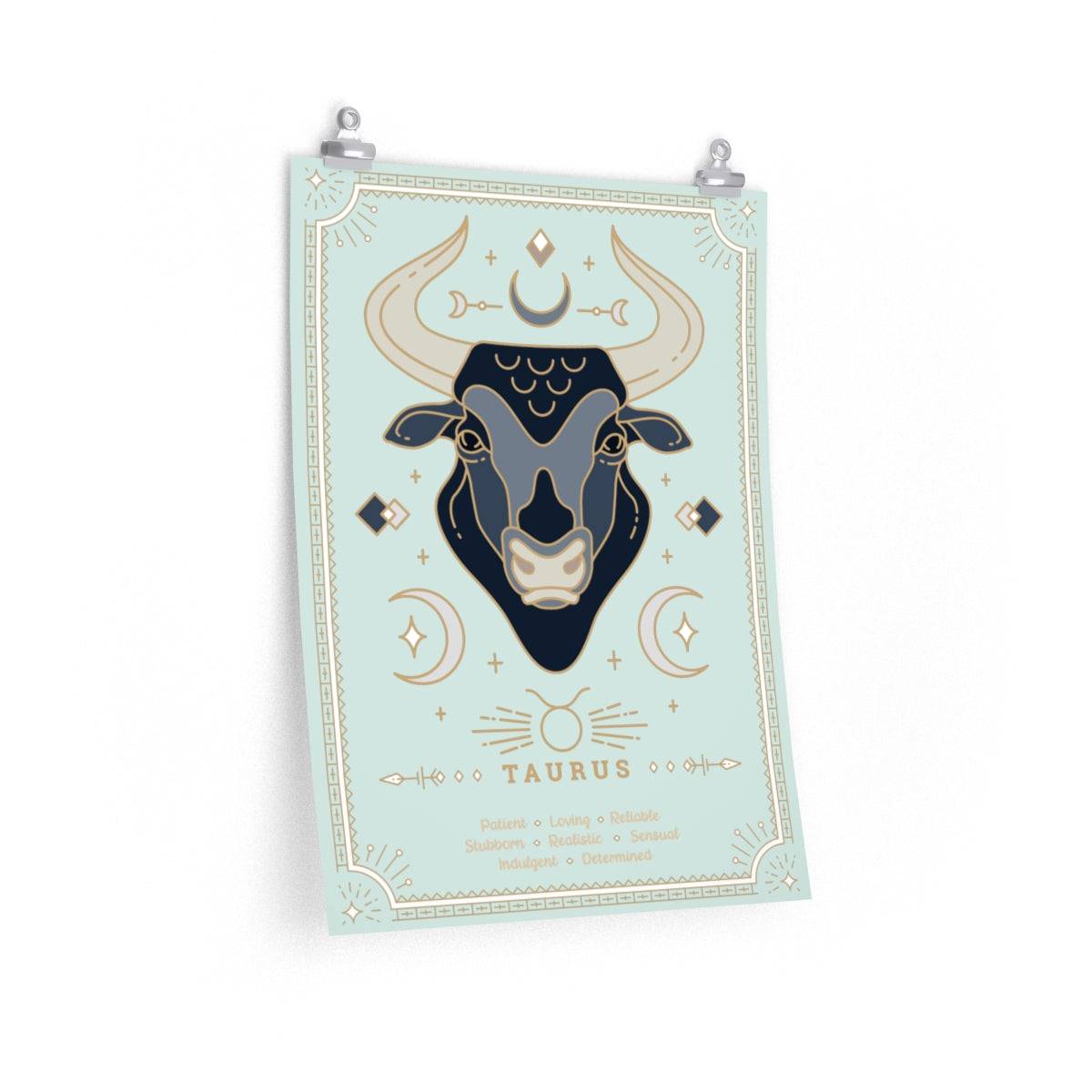 Taurus Vintage Zodiac Sign Poster Art Print Esdee