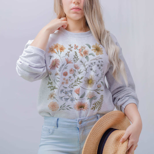 Pastel Floral Crewneck Sweatshirt - Esdee