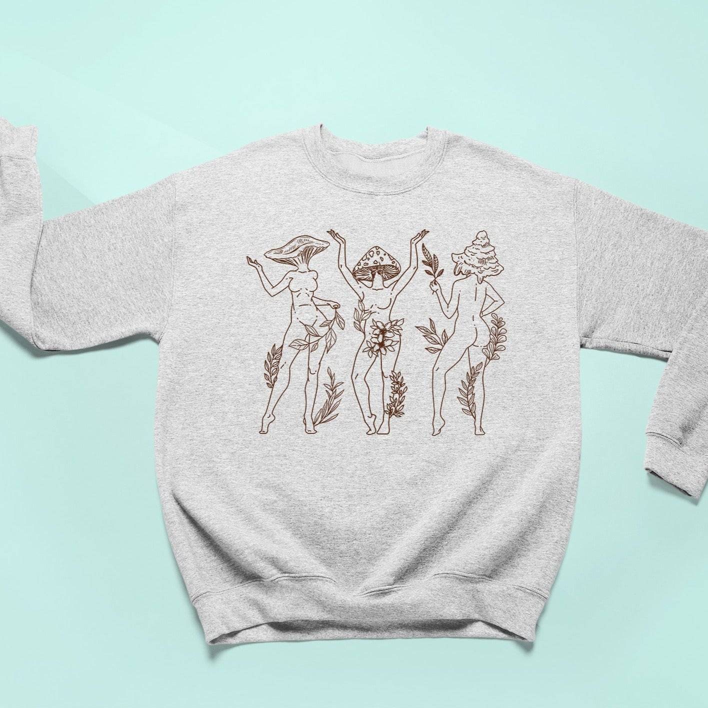 Mushroom Ladies Line Crewneck Sweatshirt - Esdee