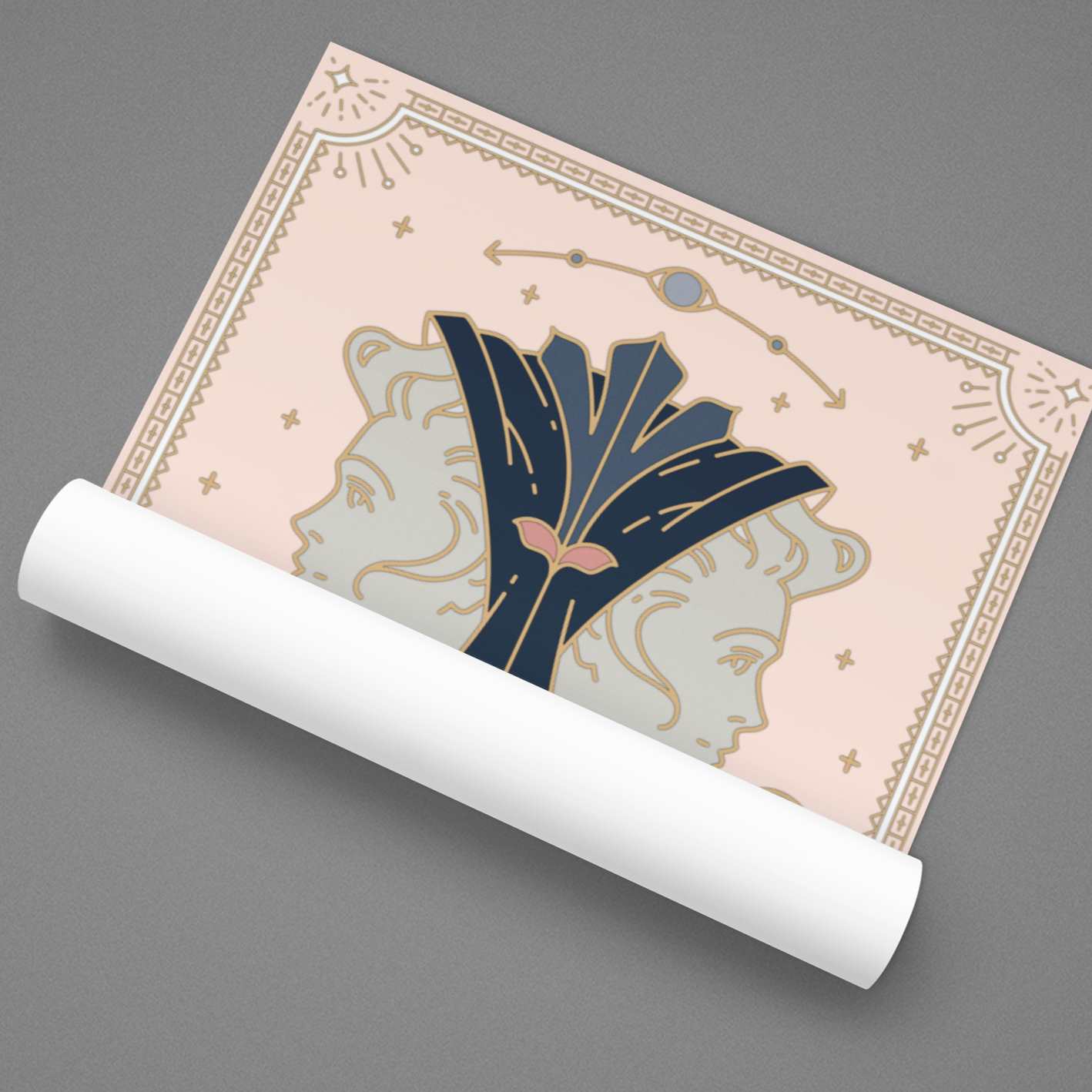 Gemini Vintage Zodiac Sign Poster Art Print Esdee