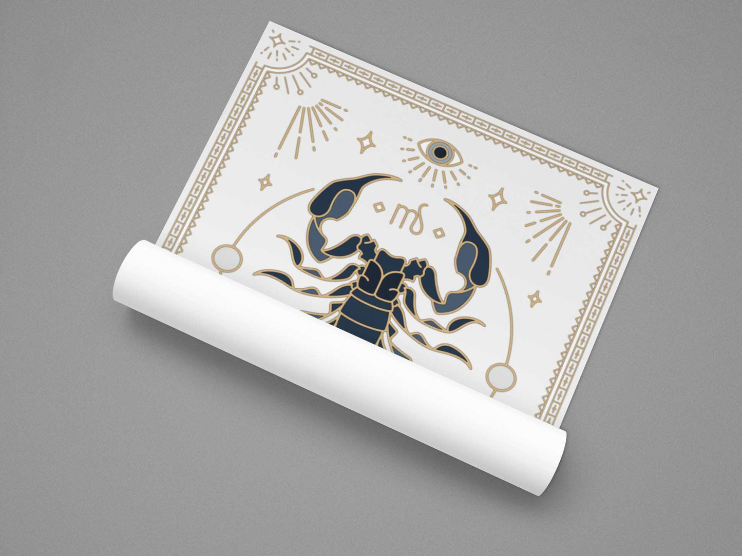 Scorpio Vintage Zodiac Sign Poster Art Print Esdee