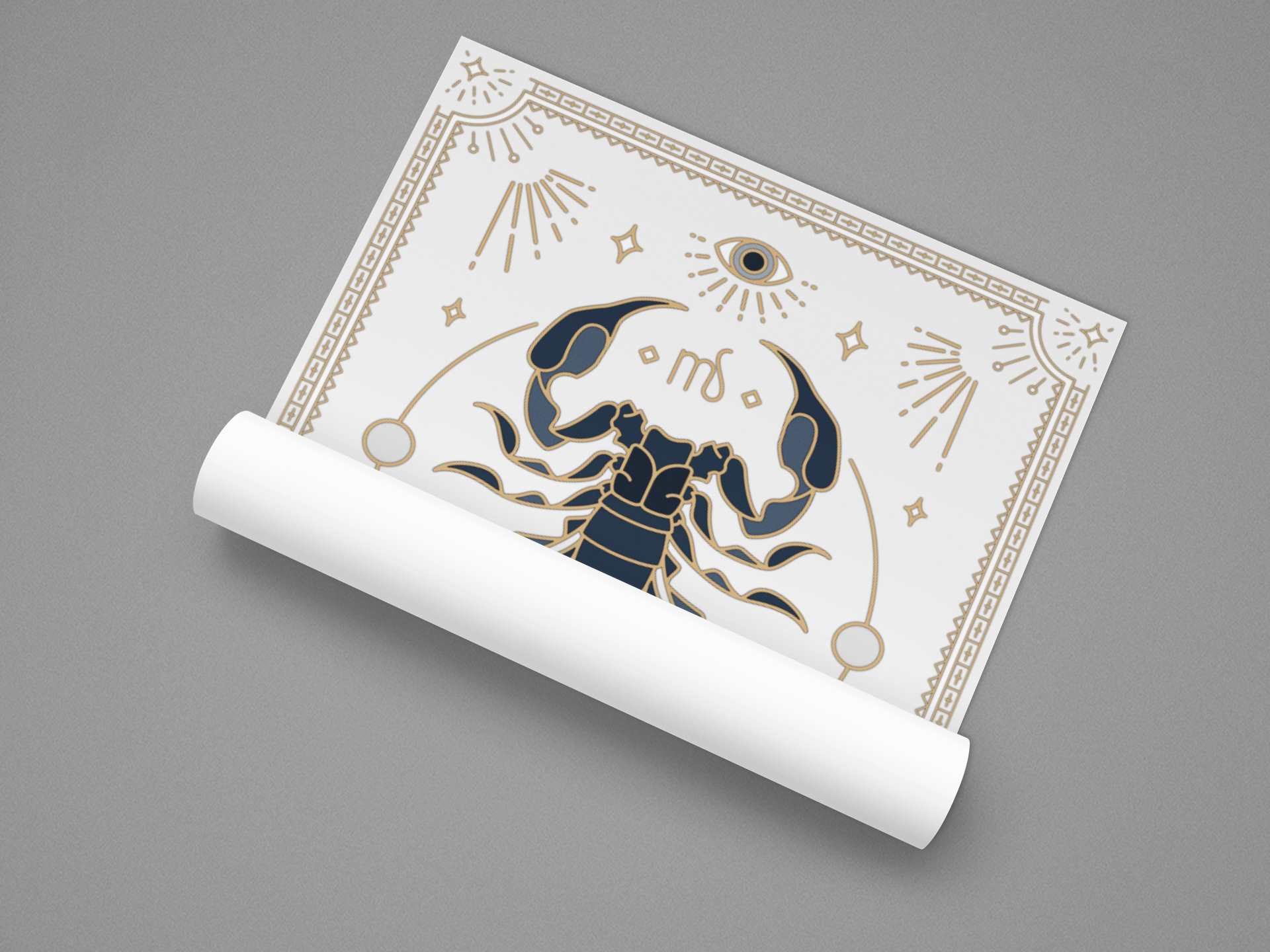 Scorpio Vintage Zodiac Sign Poster Art Print Esdee