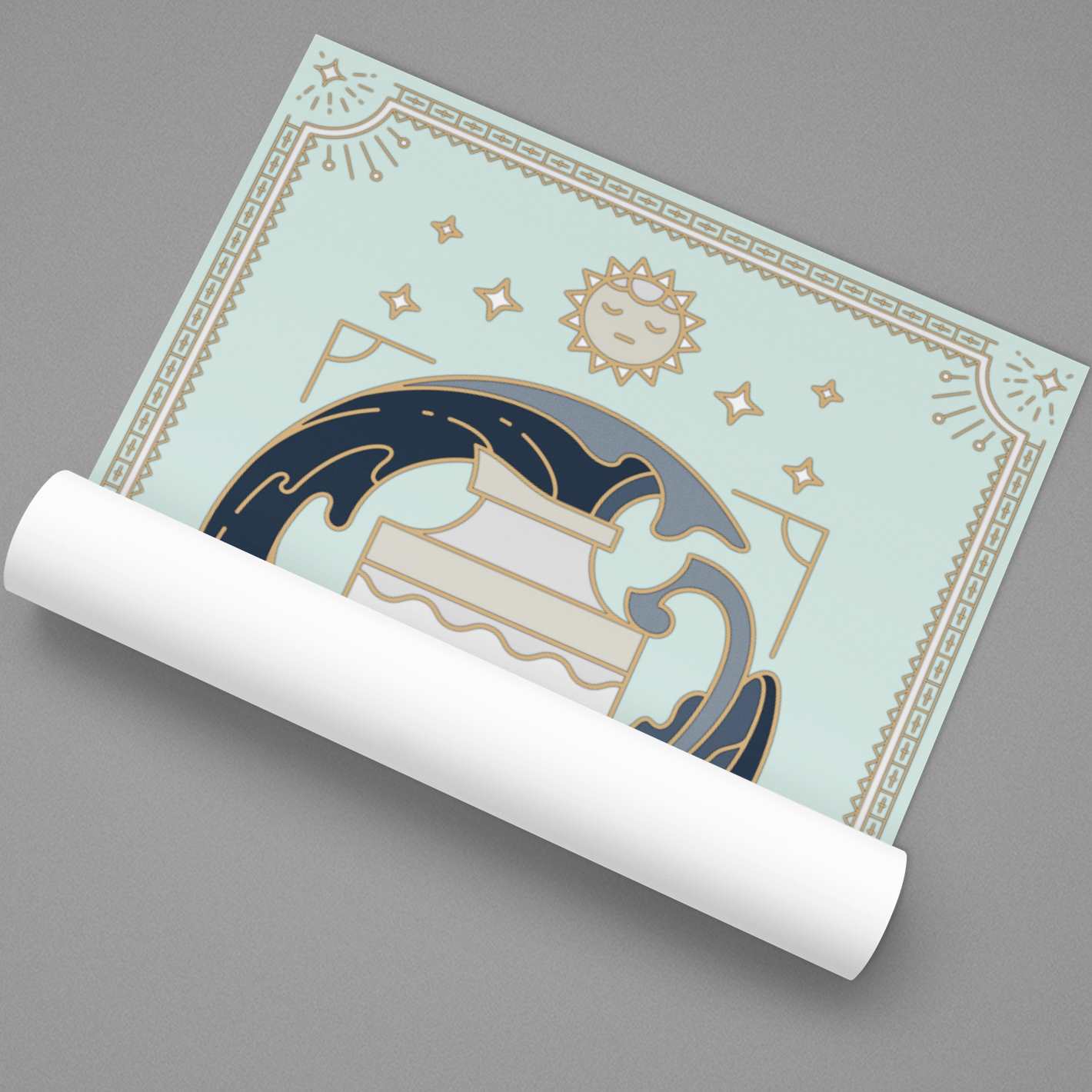 Aquarius Vintage Zodiac Sign Poster Art Print Esdee