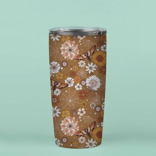 Retro Floral Moth Insulated 20oz Tumbler Esdee