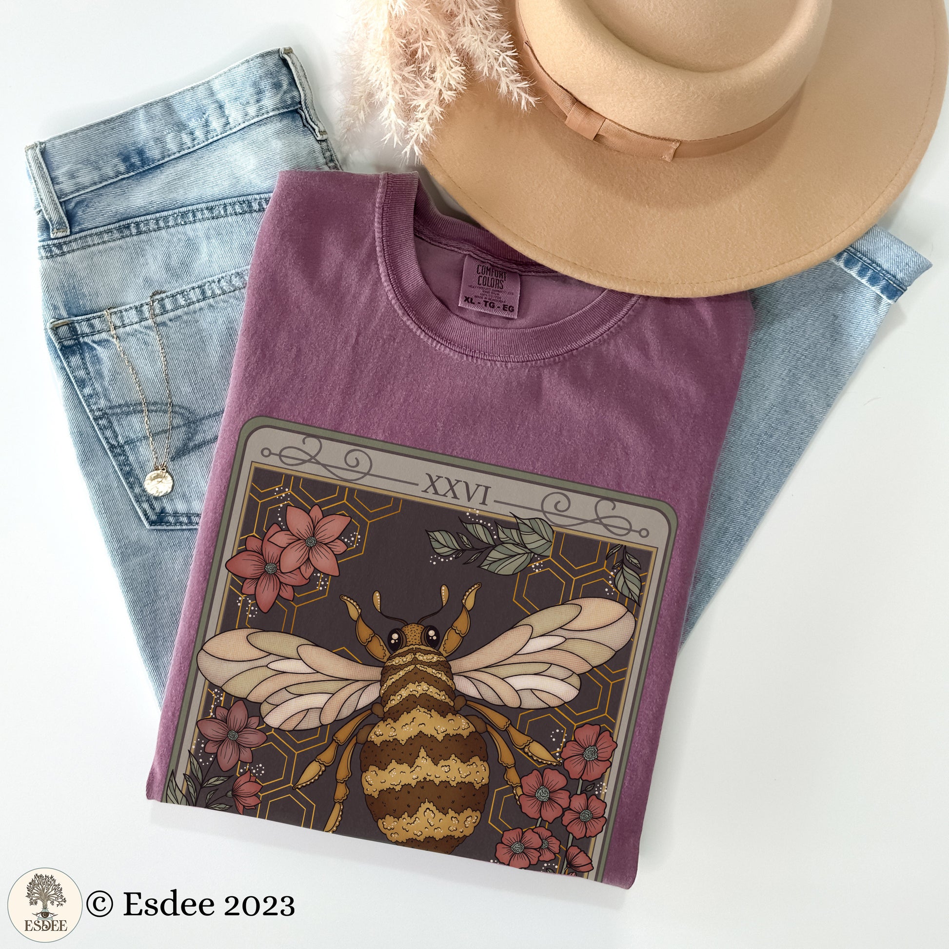 Bee Tarot Card Comfort Colors TShirt - Esdee