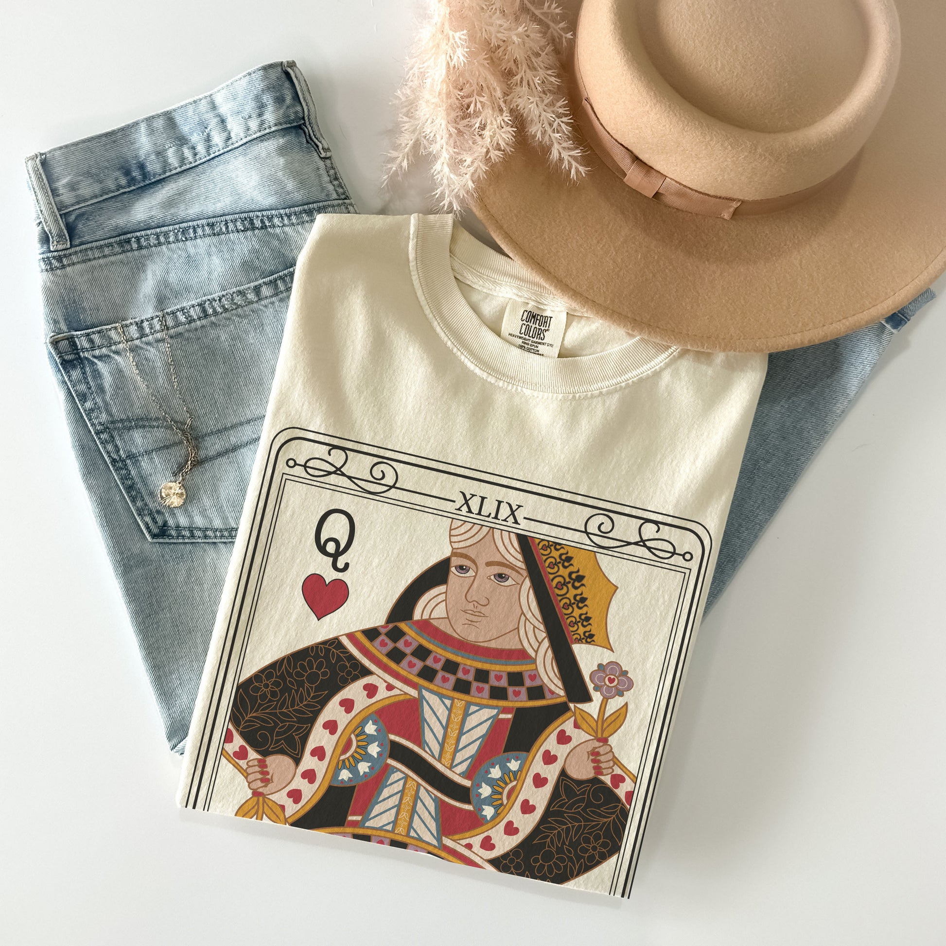 The Queen Tarot Card Comfort Colors TShirt - Esdee