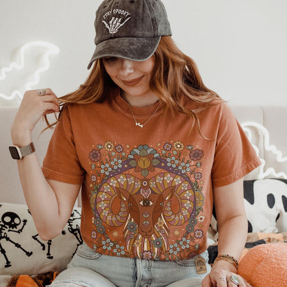 Aries Zodiac Sign Retro Comfort Colors T-shirt, Boho Celestial Astrology Tee, Star Sign Gift - Esdee