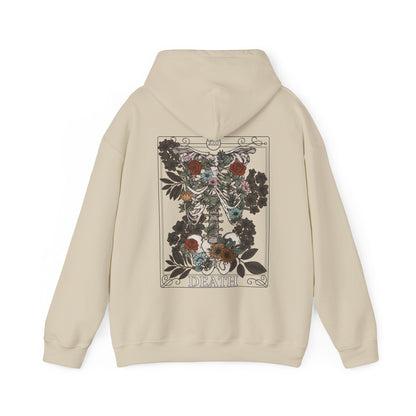 Death Tarot Card Front and Back Print Unisex Hoodie - Esdee