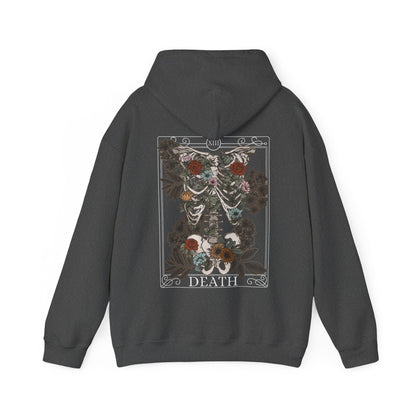 Death Tarot Card Front and Back Print Unisex Hoodie - Esdee