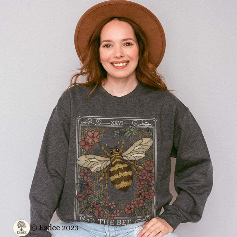 Bee Tarot Card Unisex Crewneck Sweatshirt